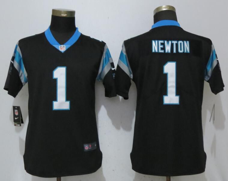 Women Carolina Panthers #1 Newton Black Vapor Untouchable Player Nike Limited NFL Jerseys->minnesota vikings->NFL Jersey